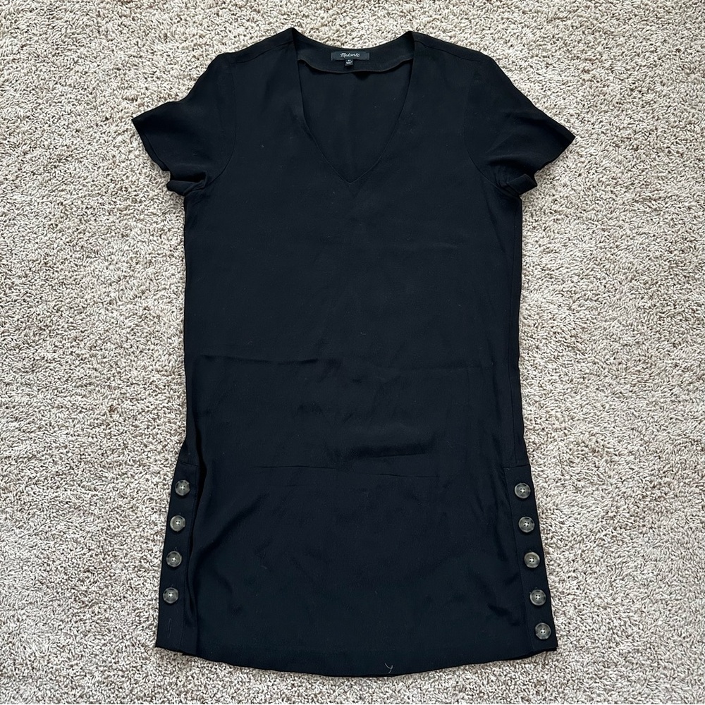 Madewell Black Short Sleeve Sheath Dress Size X-Small